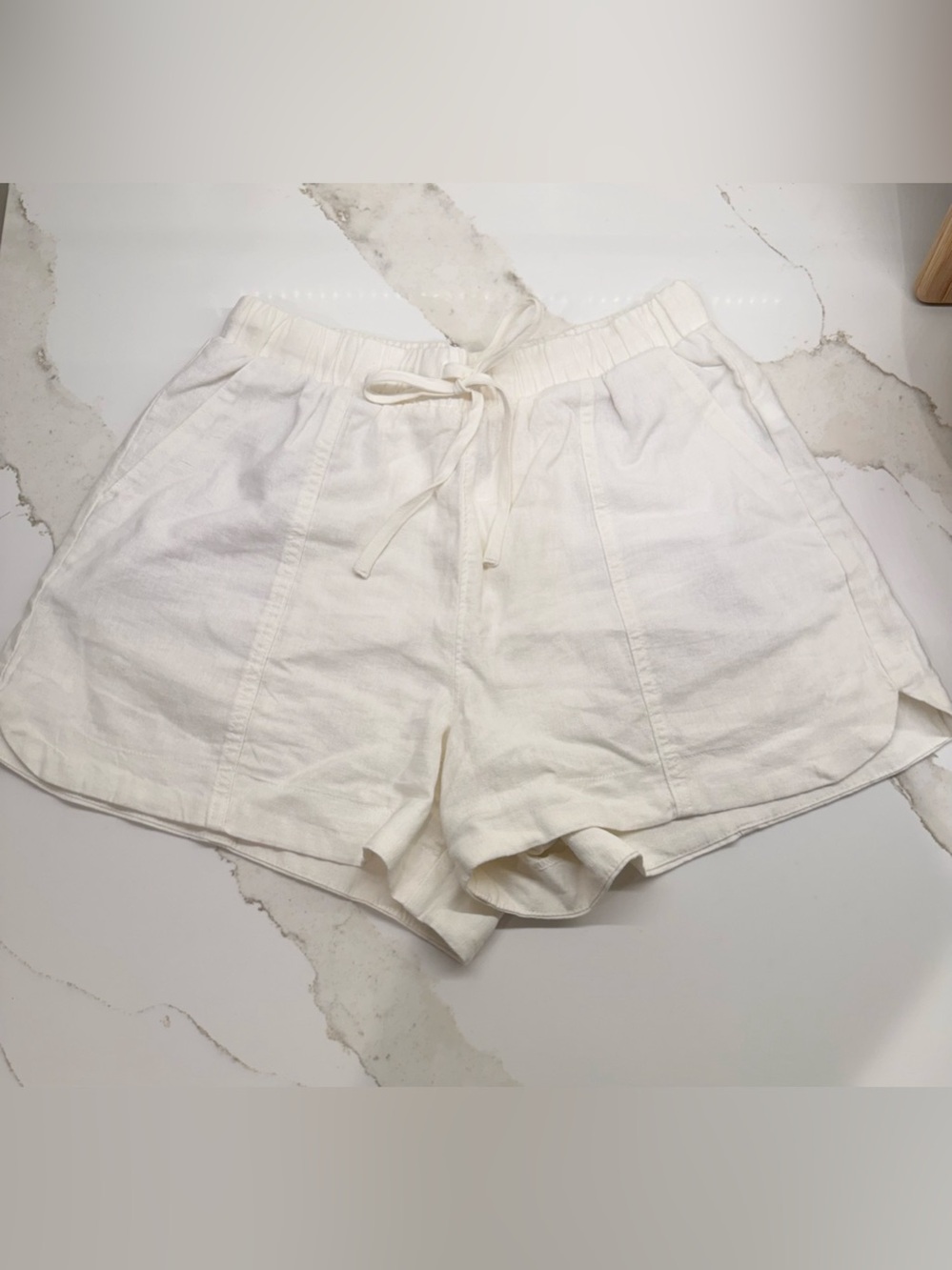 Linen High Waisted Drawstring Shorts